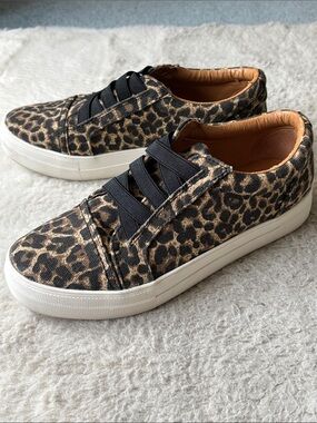 Leopard Print Slip-On Sneakers - Black/Tan